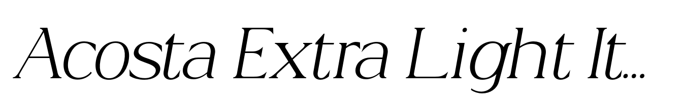Acosta Extra Light Italic